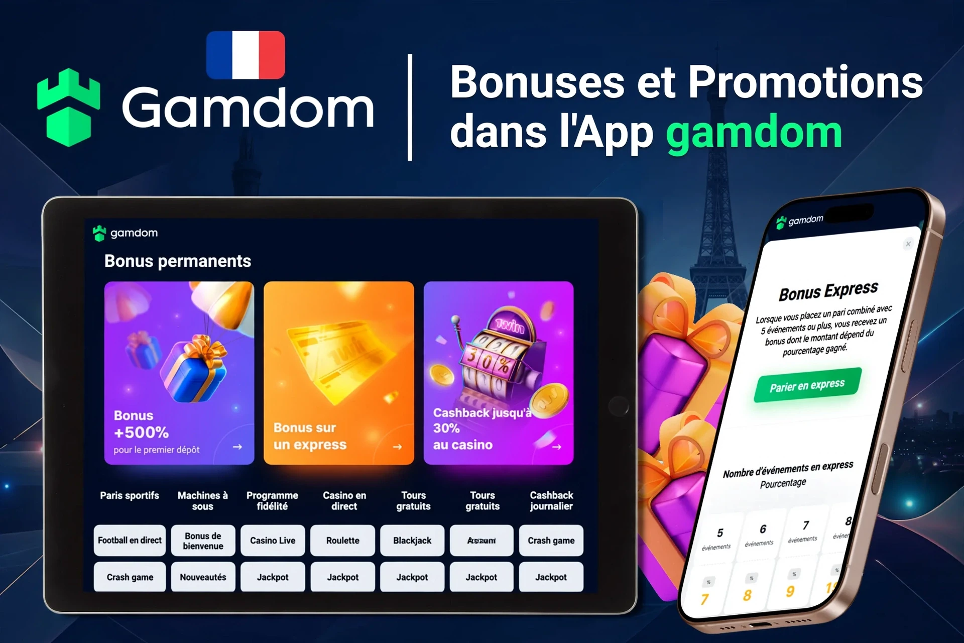 Processus d'inscription sur l'application mobile Gamdom avec options de connexion sociale