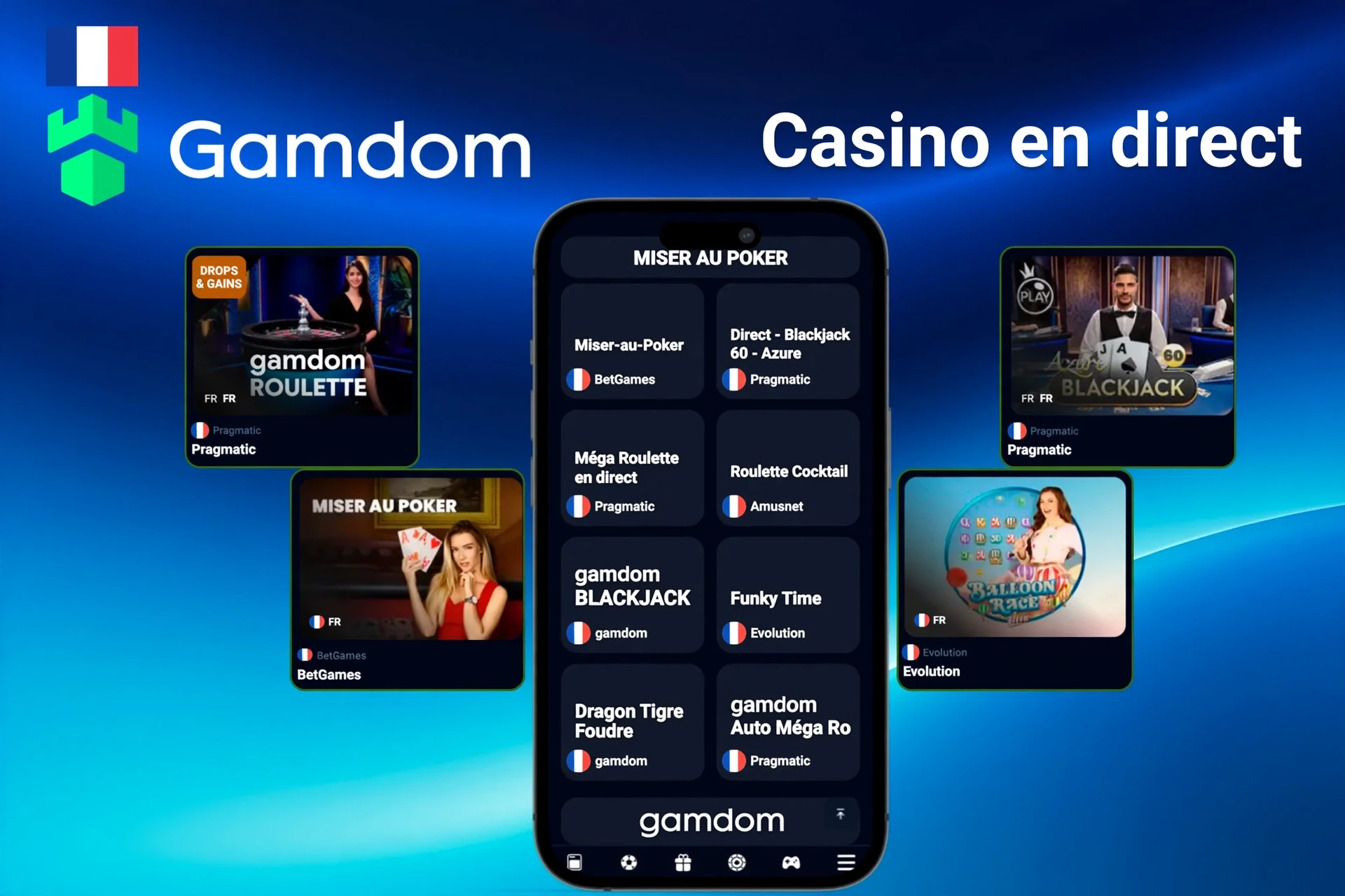 Jeux de casino en direct présentés sur mobile et ordinateur