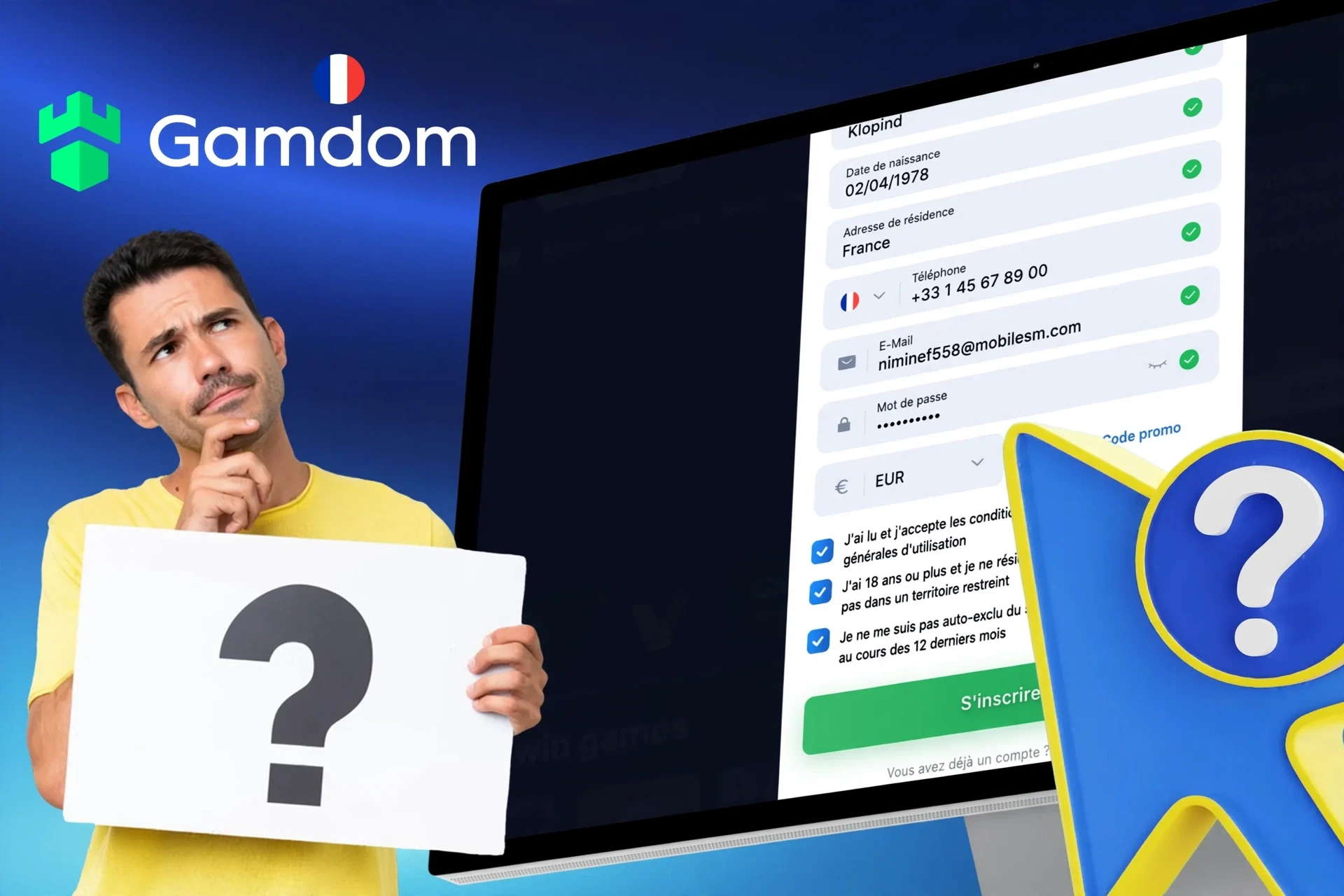 Description étape par étape du processus d'inscription sur le site ou l'application
