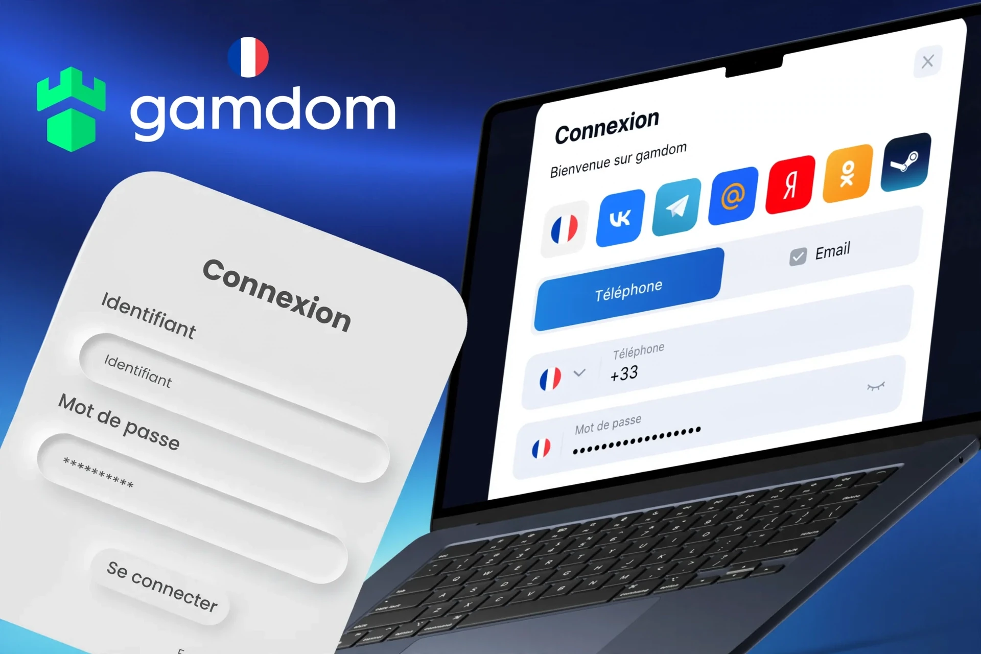 Description des actions pour se connecter au compte personnel via le site ou l'application mobile